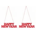 thumbnail image 1 of Gymnture New Year's Day 2pcs 2022 Happy New Year Felt Banner Red Sign for Party Supplies, 1 of 10