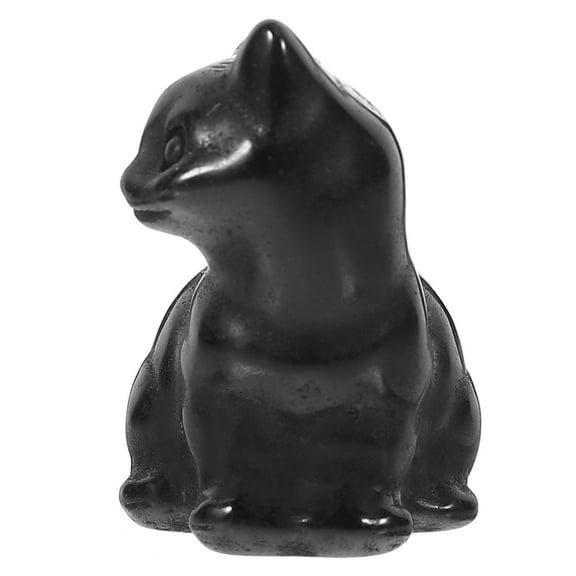 Gymnture New Year's Day Hand Carved Crystal Cat Figurine for Good Luck Home Decor