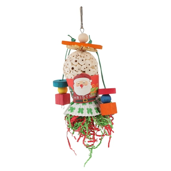 Gymnture Parrot Cage Shredding Toy Foraging Hanging Loofah Grinding Stick Bird Chew Toy