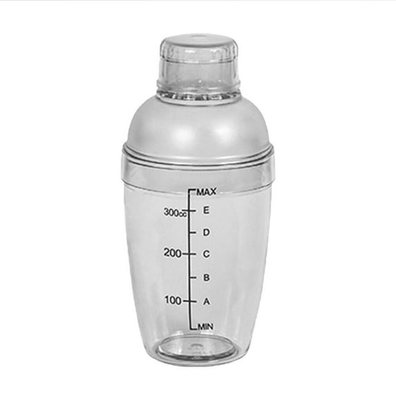 Gymnture Plastic Clear Bar Shaker with Scale, 350ml (White)