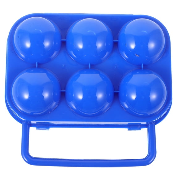 Gymnture Portable Egg Carton Holder for Camping and Kitchen (Blue, 6 Grids)
