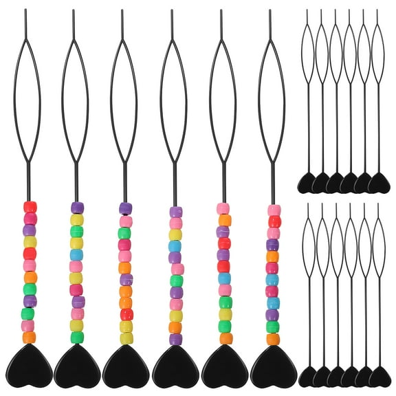 Gymnture Quick Beader for Loading Beads 18pcs Braid Stringer Hair Beading Tools