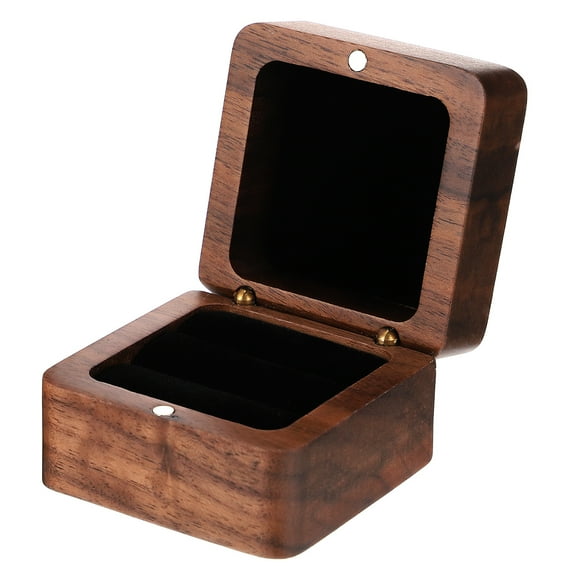 Gymnture Ring Box Jewelry Case Gift Wedding Holder Boxes Wood Proposal Engagement Storage Display Wooden Ceremony Rustic Bearer