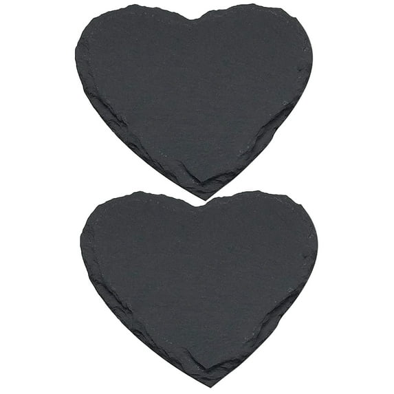 LABSERRON Rustic Food Serving Plate Black For Western Cuisine 2Pack 7.86X7.86X0.20in