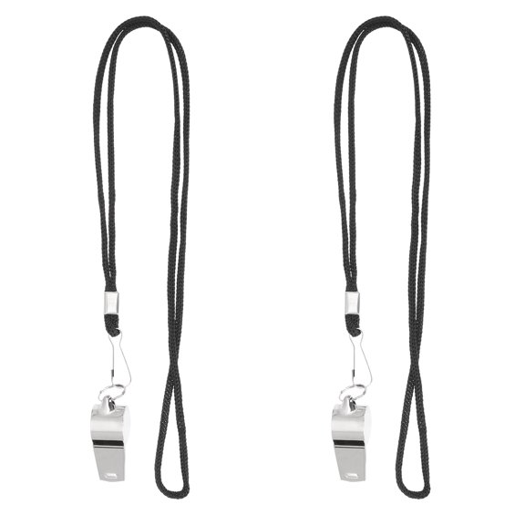 Gymnture Stainless Steel Sports Whistle with Lanyard - Emergency Referee