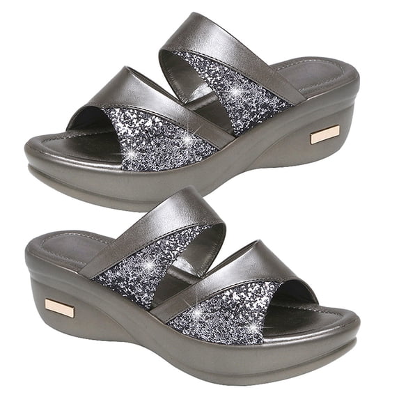 Gymnture Stylish Wedge Sandals with Open Toe - Lady's Casual Slippers
