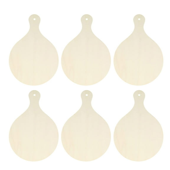 Gymnture Unfinished Wooden Cutting Board with Handle - 6Pcs