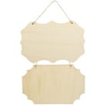 thumbnail image 1 of 2pcs Unfinished Wood Sign Blank Hanging Wooden Plaque for DIY Wooden Hanging Sign, 1 of 11