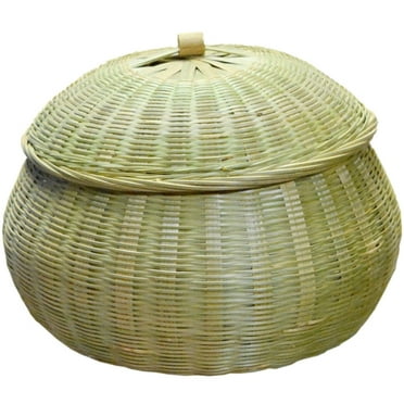 Gymnture Wicker Mini Storage Basket with Lid - 11cm