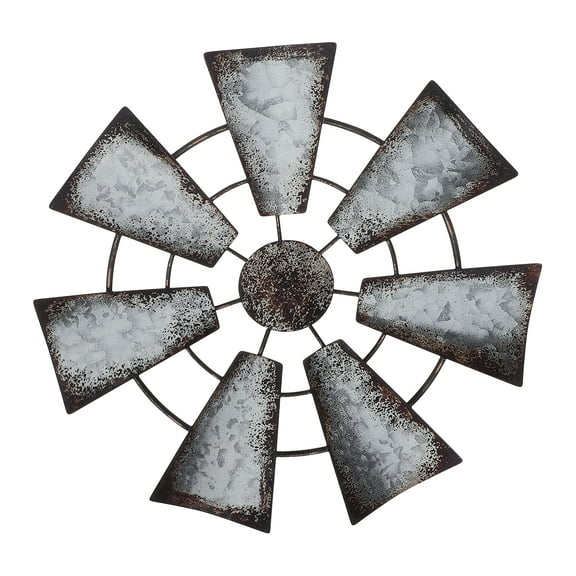 Gymnture Windmill Wall Decor Farmhouse Rustic Metal Ornament 30CM for Home Decor