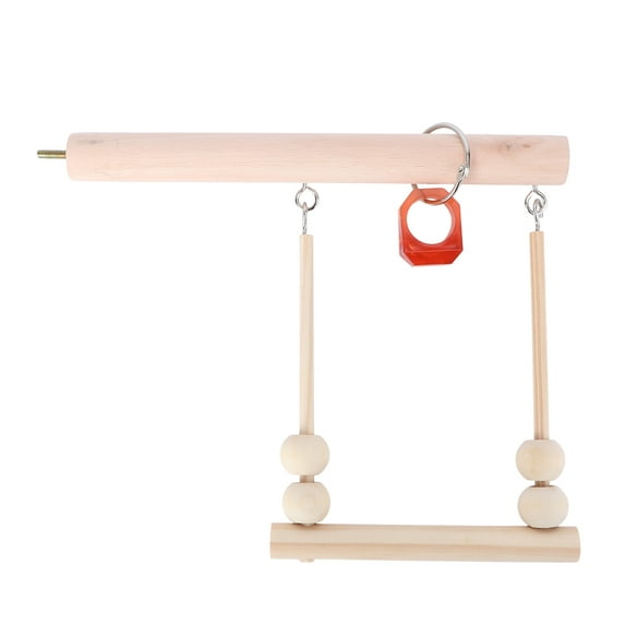 Gymnture Wooden Bird Cage Swing with Beads & Toys for Parrots & Parakeets