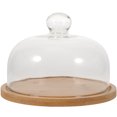thumbnail image 1 of Gymnture Wooden Cake Stand with Glass Dome Lid for Wedding and Parties, 1 of 10