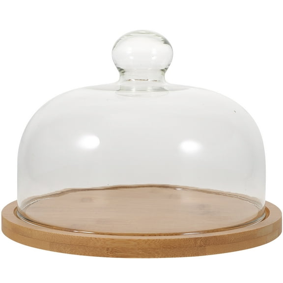 Gymnture Wooden Cake Stand with Glass Dome Lid for Wedding and Parties
