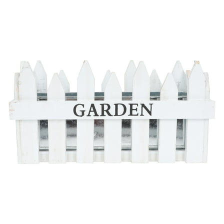 Gymnture Wooden Fence Planter Box for Patio and Porch - White