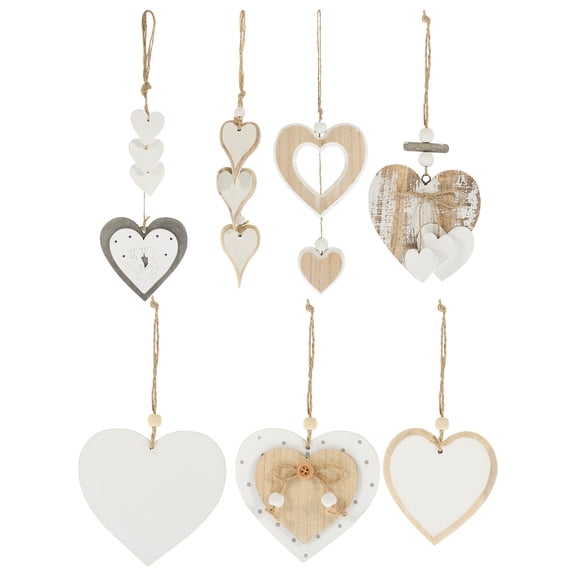 Gymnture Wooden Heart Ornament Set for Valentine's Day, Wedding, Christmas Parties