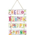 thumbnail image 1 of Gymnture Wooden Spring Sign Wall Decor Spring Hanging Plaque Garden Yard Spring Hanging Wall Sign, 1 of 10