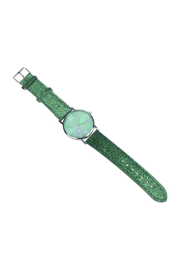 Xmas Snowflake Watch Round Dial Wristwatch Green