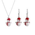 thumbnail image 1 of Gymnture christmas 1 Set Colorful Cartoon Snowman Design Earrings Necklace Set for Christams Gift, 1 of 11