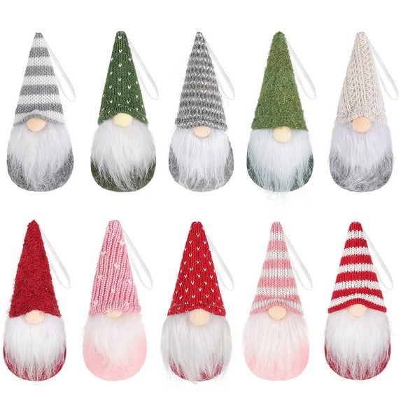 Gymnture christmas 10Pcs Christmas Decorations Christmas Knitted Doll Pendants Christmas Gnome Pendants