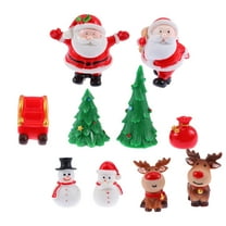 Gymnture christmas 10Pcs Christmas Resin Miniature Figurines for Landscape Decoration