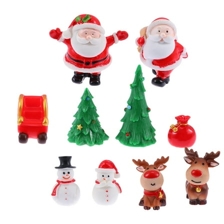 Gymnture christmas 10Pcs Christmas Resin Miniature Figurines for Landscape Decoration