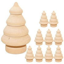 Gymnture christmas 10pcs Natural Wood Christmas Trees Unfinished Wood Crafts Diy Decorations Children Drawing Toys