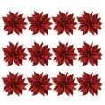 thumbnail image 1 of Gymnture christmas 12Pcs Xmas Cloth Flower Simulated Powder Tree Decor Chic Ornaments Red, 1 of 10