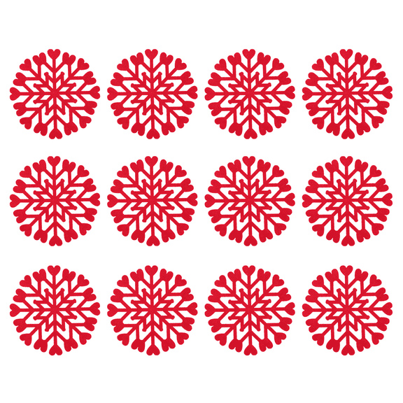 Gymnture christmas 12pcs Christmas Felt Snowflake Coasters - Table Decoration & Party Favors