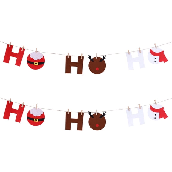 Gymnture christmas 2 Pcs Birthday Christmas Party Nonwovens Banner Creative Hanging Ornaments
