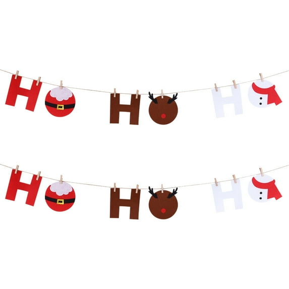 Gymnture christmas 2 Pcs Birthday Christmas Party Nonwovens Banner Creative Hanging Ornaments