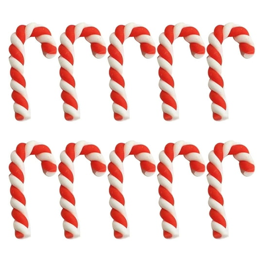 Gymnture christmas 20pcs Christmas Candy Cane Slime Charms for DIY Jewelry Making (Red)