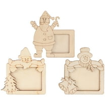 Gymnture christmas 3pcs Unpainted Wood Frames for Christmas DIY Decoration