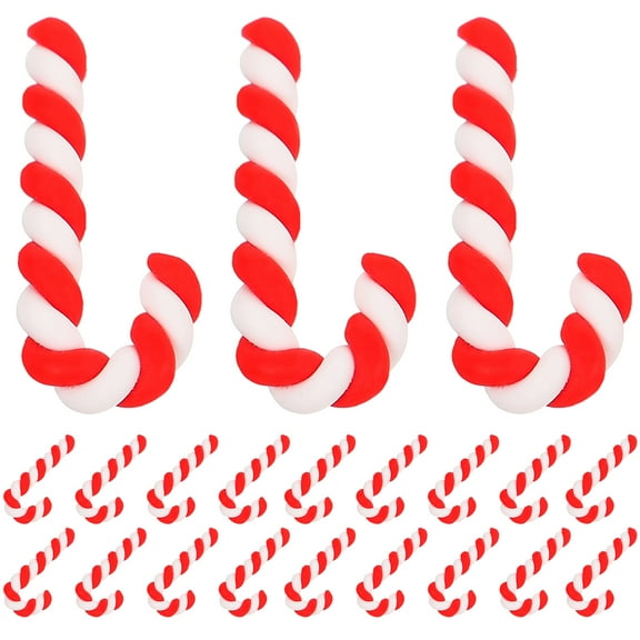 Gymnture christmas 50 Mini Red & White Candy Cane Charms for Christmas Decor