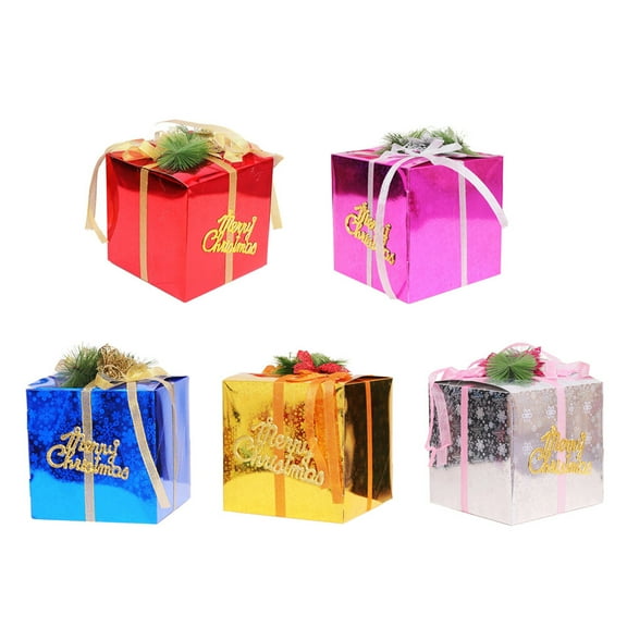 Gymnture christmas 5PCS Christmas Decorative Gift Box Delicate Funny Christmas Tree Gift Box Christmas Presents Decorations for Hotel Mall Shop Window