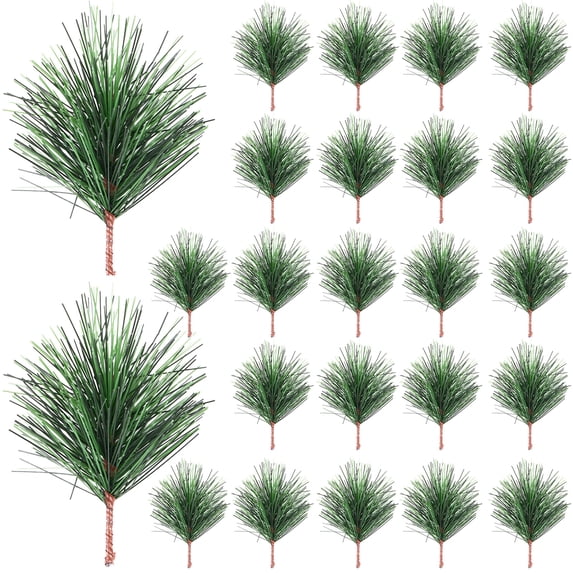 Gymnture christmas Artificial Green Pine Needles Branches - 24pcs