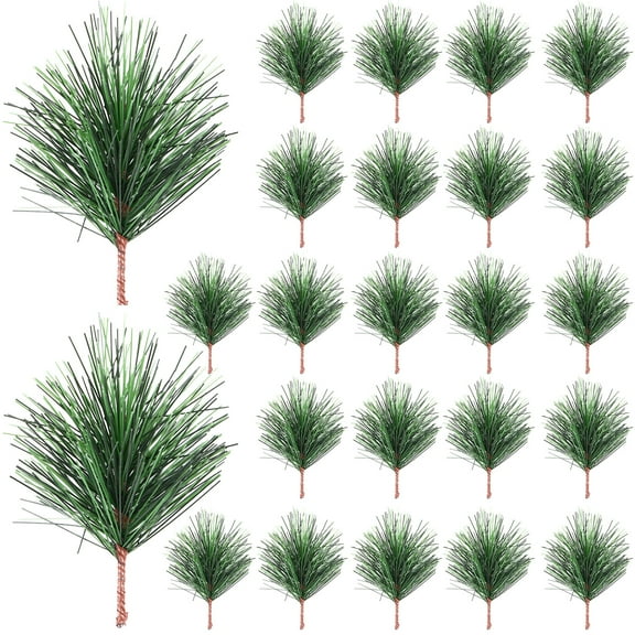 Gymnture christmas Artificial Green Pine Needles Branches - 24pcs