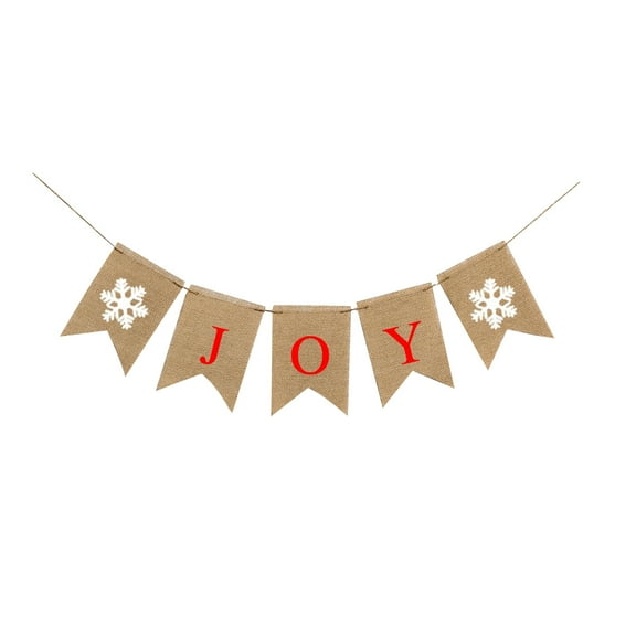 Gymnture christmas Banner Christmas Banner Party Burlap Xmas Banners Theme Flag Triangle Fabric Decoration Hanging Bunting Snowflake Joy