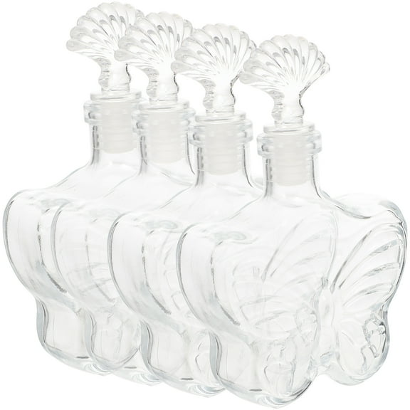 Gymnture christmas Butterfly Glass Wishing Bottles - 4pcs Small Jars for Wedding Favors