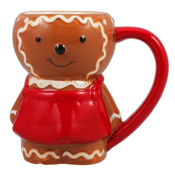 Gymnture christmas Ceramic Coffee Cup Gingerbread Man Shape Mug Christmas Household Ceramic Coffee Mug