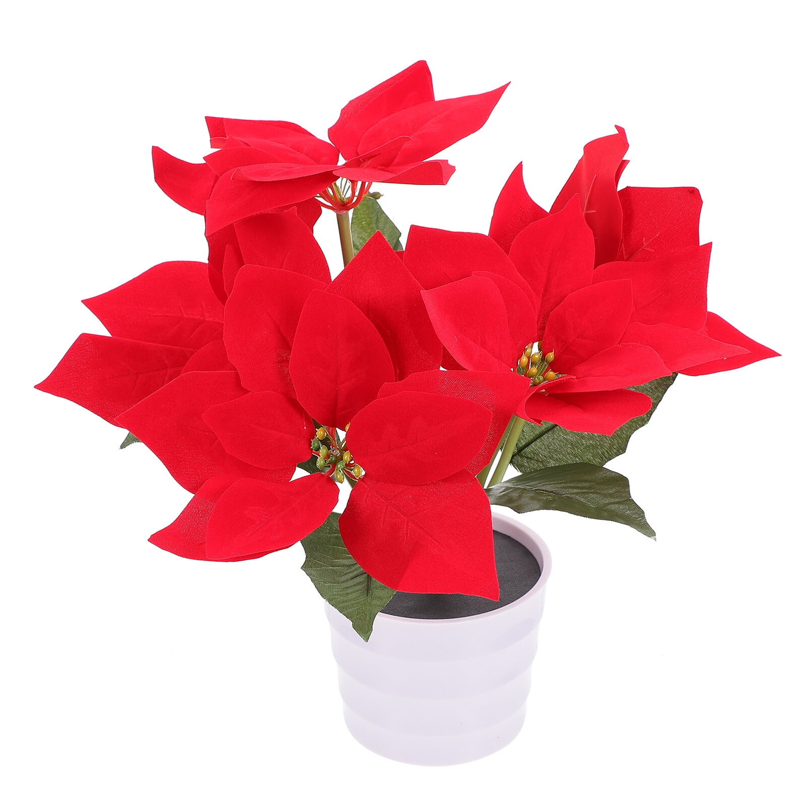 Gymnture christmas Christmas Poinsettia Pot Artificial Bonsai - Solar  Powered Xmas Flowers - Walmart Business Supplies