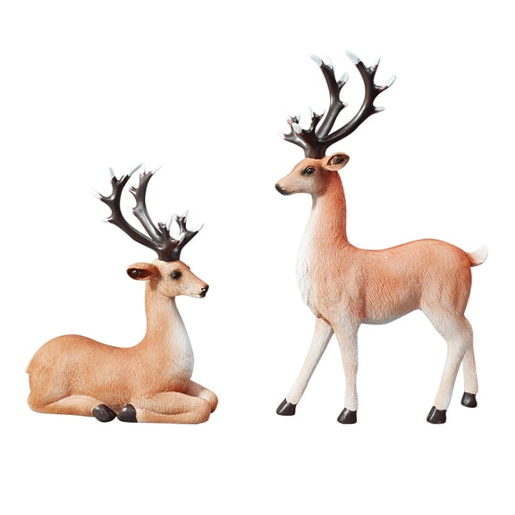 Gymnture christmas Christmas Reindeer Resin Sculpture Set for Home Decoration