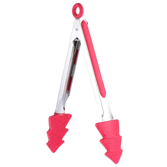 Gymnture christmas Christmas Tree Stainless Steel Tongs (Red)