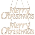 thumbnail image 1 of Gymnture christmas Merry Christmas Wooden Cutout Signs - Rustic Wall Plaque (2pcs), 1 of 11