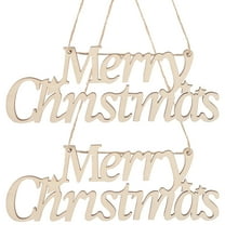 Gymnture christmas Merry Christmas Wooden Cutout Signs - Rustic Wall Plaque (2pcs)
