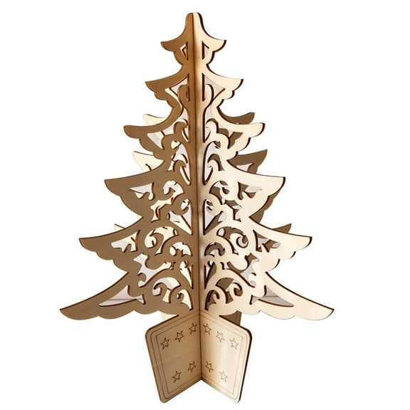 Gymnture christmas Unfinished Wood Xmas Tree Figurine - DIY Centerpiece