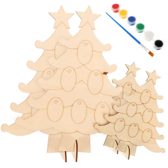 LABSERRON Unfinished Wood Paint Crafts For Family Christmas present 1 Set 10.2x8in