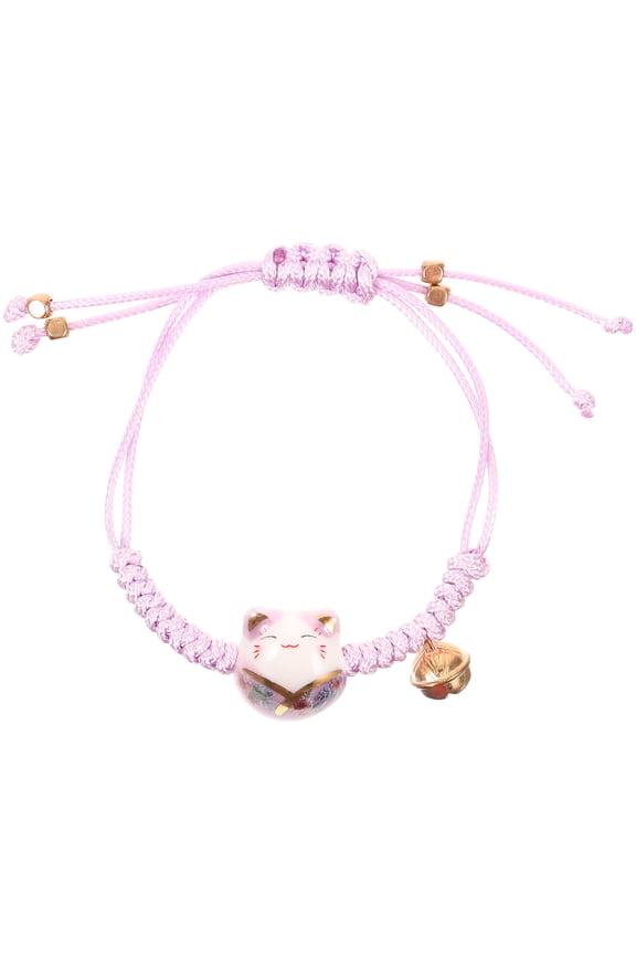japanese jewelry Ceramic Bead Bracelet Fortune Cat Bracelet Adjustable Bracelet Women Hand String