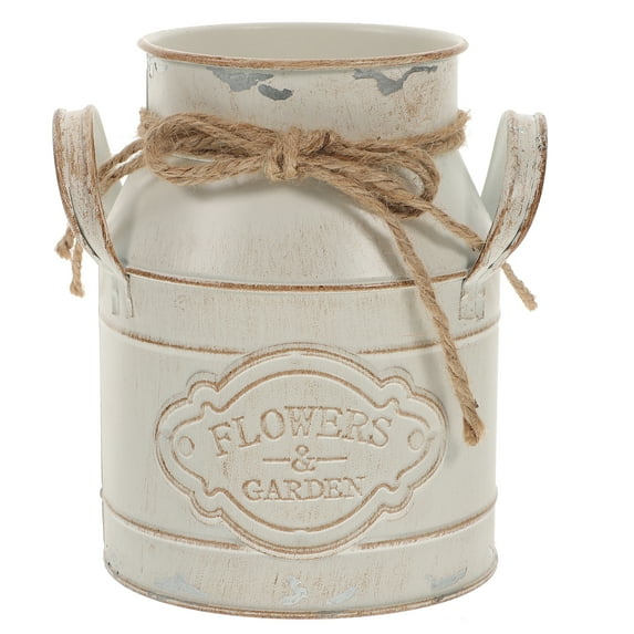 Gymnture spring Rustic Galvanized Milk Can Flower Vase for Home Decor