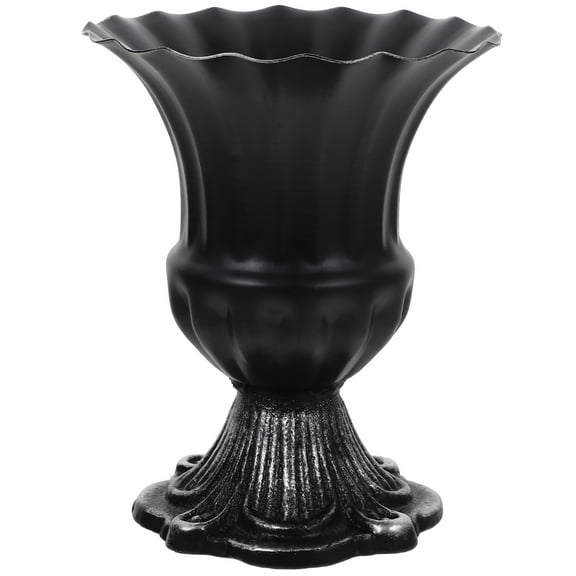 Gymnture spring Vintage Roman Style Black Metal Urn Planter for Indoor/Outdoor Decor