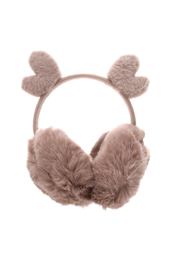 winter Cartoon Lovely Shaped Ear Warmer Winter Plush Ear Covers Headwear Winter Accessory for Girl Lady Keep Warm(Khaki)